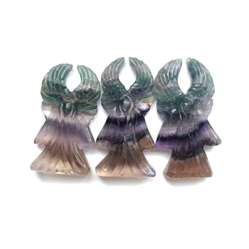 

Natural Colorful Fluorite Dark Angel Crystal Hand Carved polished For Gift And Decoration FYY