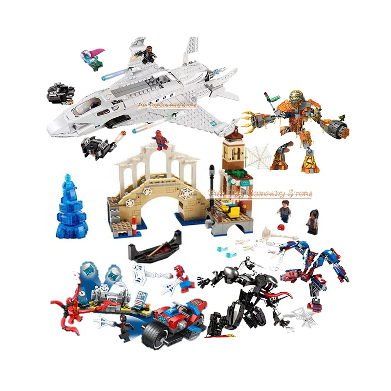 

legoinglys Avengers 4 Super Heroes Marvel Molten Spider Man Venom Spiderman Far From Home Building Blocks Brick Toy Figure