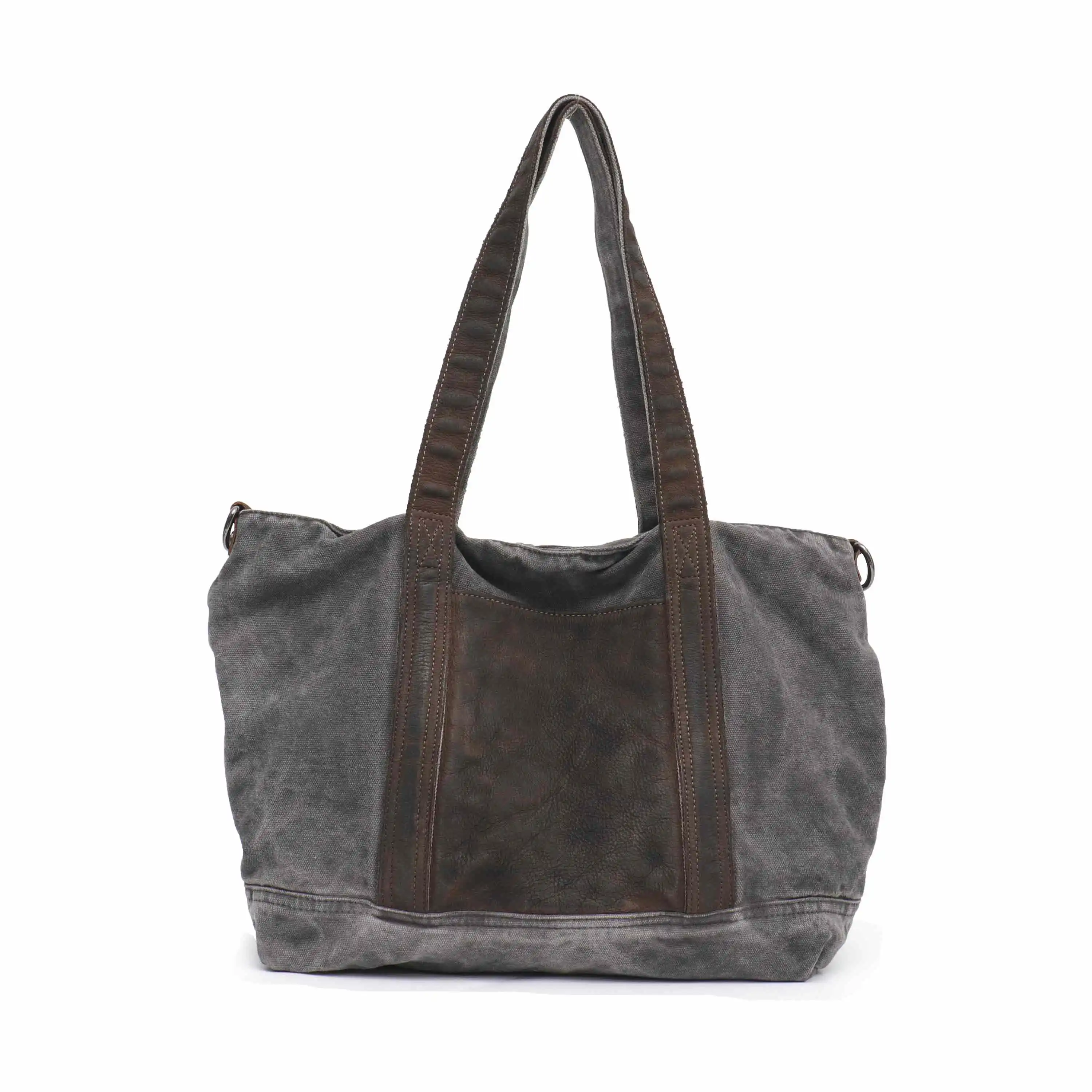 SC большая винтажная Холщовая Сумка для женщин, повседневные сумки на плечо, холщовые и кожаные Лоскутные женские дизайнерские сумки, женская сумка-мессенджер - Цвет: BLACK
