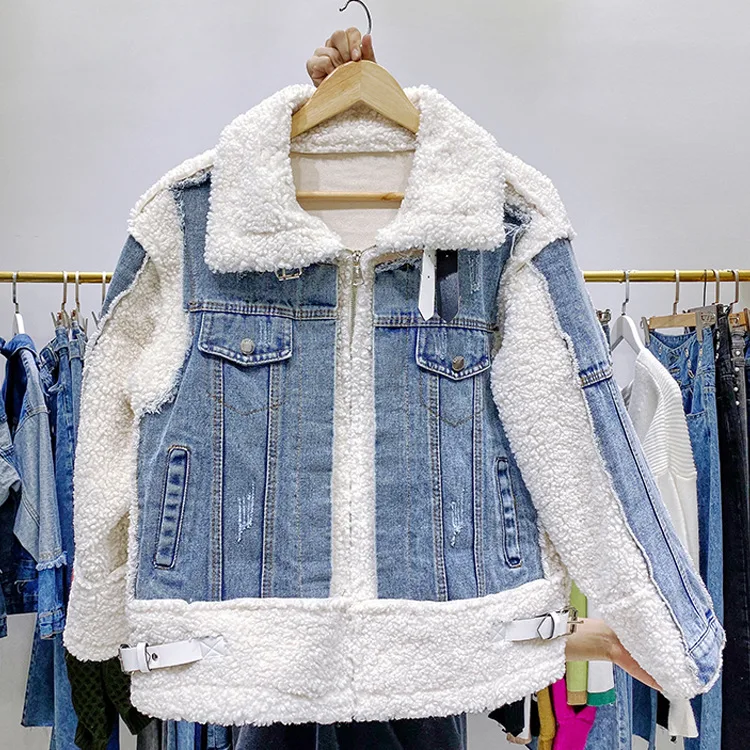 

2019 Winter New Style Korean-style Fashion Loose Cowboy Joint Lambs Wool Women's Tennis Red Locomotive Suede Coat Women's
