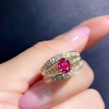 

Luxury Romantic Red Crystal Anniversary Ring Cocktail Dazzling Bling Bling Zircon Wedding Ring Valentine's Day Gift Jewelry