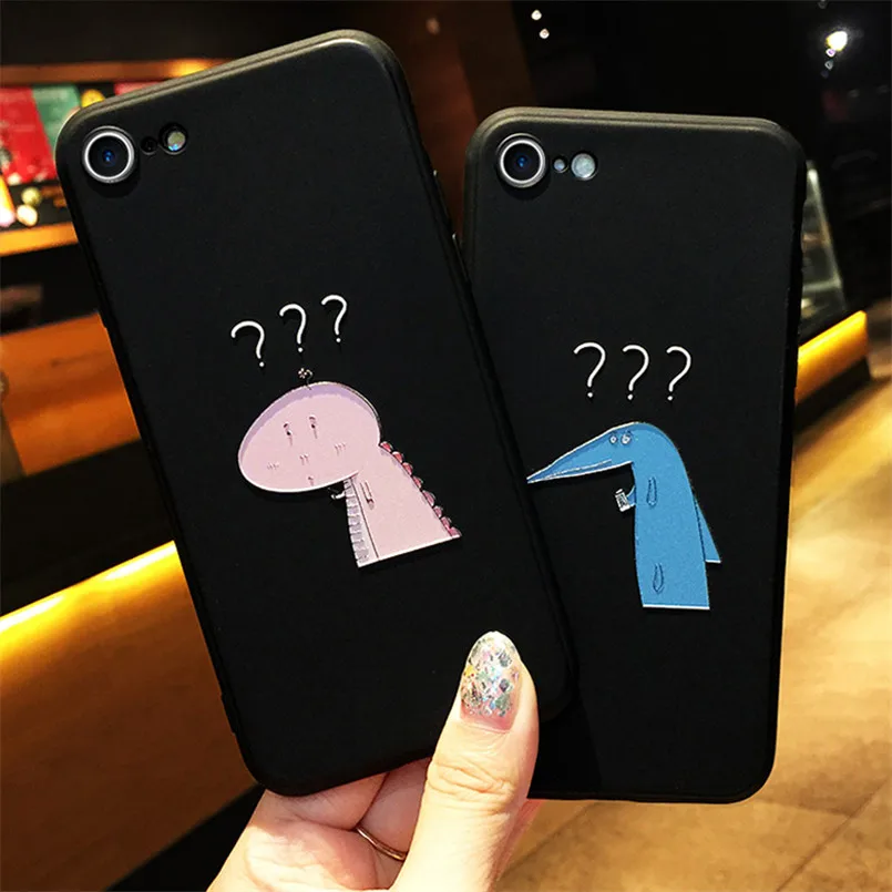 

3D Emboss Fashion Case For Funda iPhone XR XS Max 7 Plus Couple Phone Cases For iPhone X 10 5 5S SE 7 8 6 6S Plus Soft TPU Cover