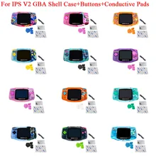 No Need Cut Shell Case With Buttons for GameBoy Advance Game Console Housing Shell Case with Glass Lens for GBA IPS V2 Case