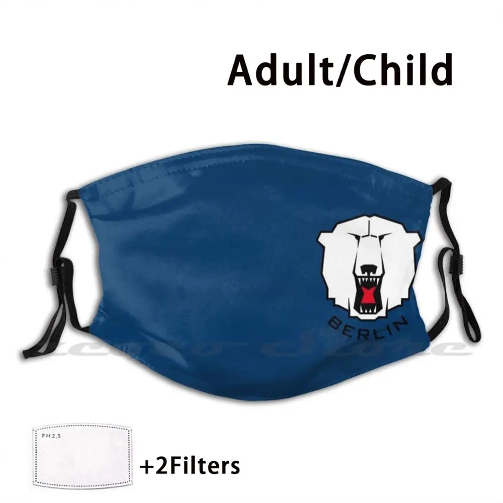 

Берлинская маска Eisbren, «сделай сам», моющаяся маска с фильтром Pm2.5, лидер продаж, белые медведи Берлина, Берлина, хоккей на льду, хоккейная команда