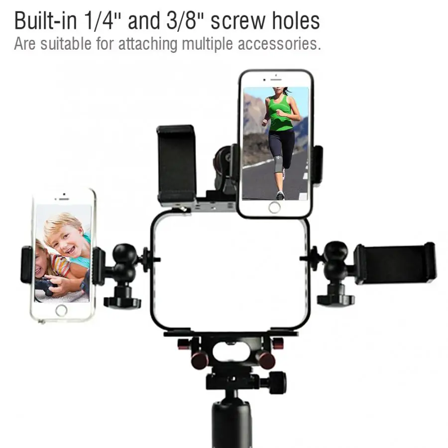 

Lightweight Metal Phone Camera Video Cage Stabilizer Rig for Cellphone Flashlight Microphone