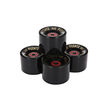 

PUENTE 4Pcs/Set Cruiser Skateboard Wheels PU Wheels Long Board Cruiser Wheels with ABEC-9 Bearings
