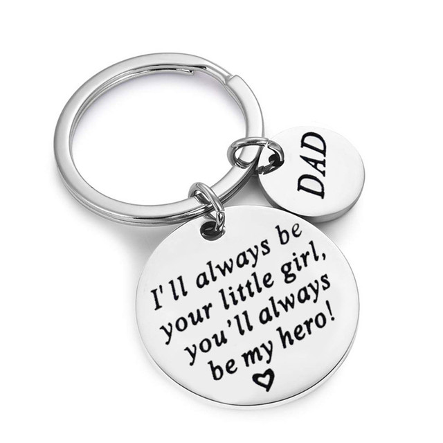 Day Gift Keychain for Dad You Will Always Be My Hero Birthday Valentine Day Gift for Dad from Daughter Son Kids Wife