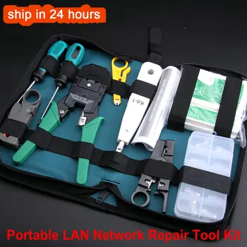

11pcs/set RJ45 RJ12 CAT5 CAT5e Portable LAN Network Repair Tool Kit Utp Cable Tester AND Plier Crimp Crimper Plug Clamp PC