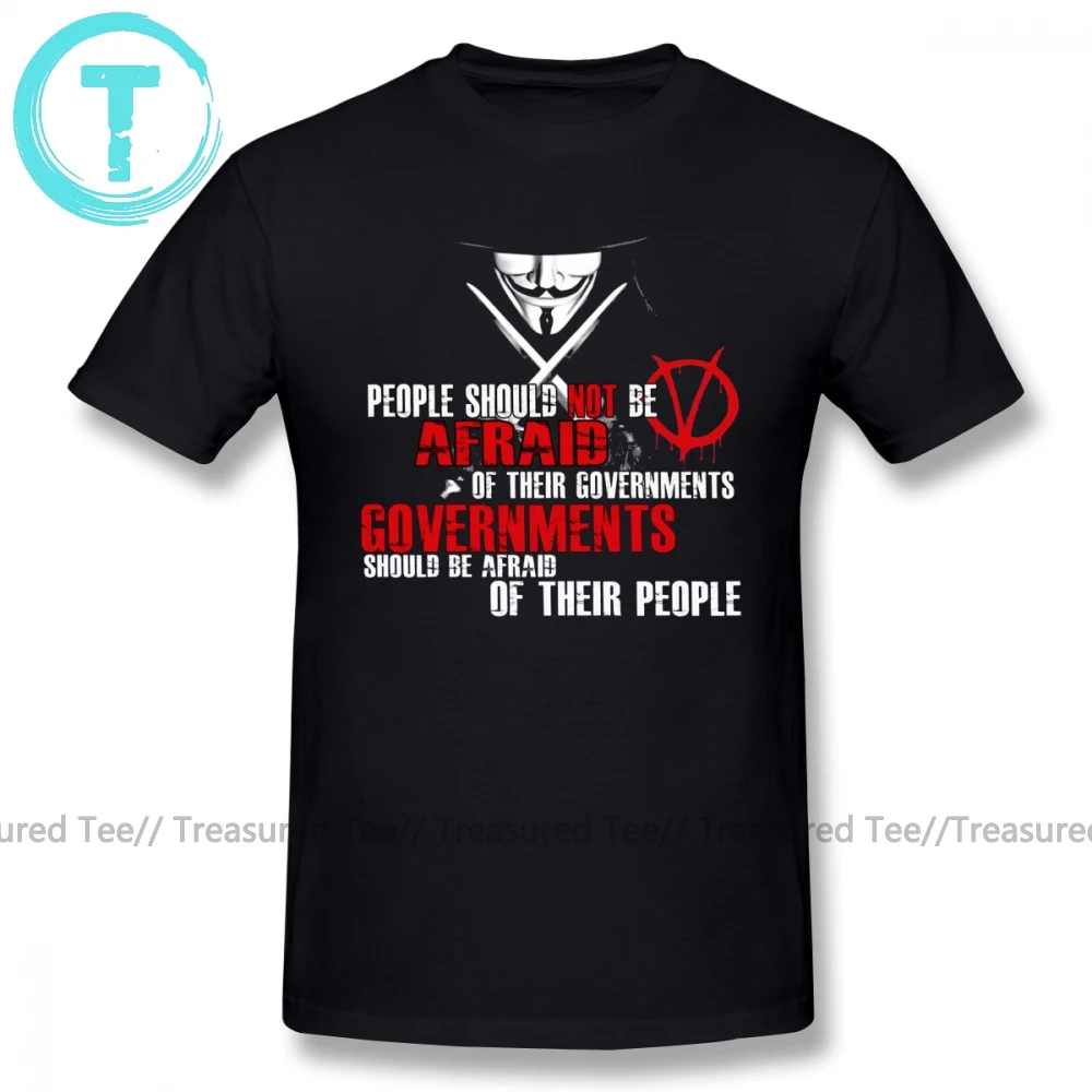 Футболка V For Vendetta, футболка V FOR VENDETTA GUY FAWKES CONSPIRACY QUOTE, футболка большого размера с короткими рукавами, Пляжная забавная футболка
