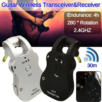 

2.4G Wireless Guitar Transmitter Rechargeable 6 Channels Audio Guitar Wireless Transmitter Receiver 30M for Electric Guitar Bass