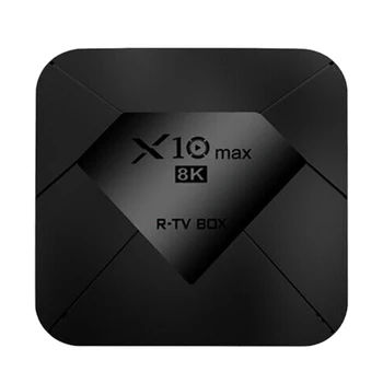 

X10Max Wifi Bluetooth TV Box 8K HD 1080P 64-Bit Quad Core Android 9.0 TV Box 4GB+32GB HDMI 2.1 Set Top Box Media Box(EU Plug)