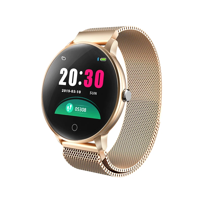 

O8 Smart watch Slim Metal Body Milanese Strap smart bracelet IP68 waterproof Heart Rate Sleep detection