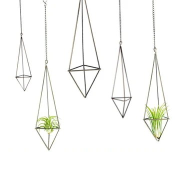 

3pcs/set Geometric Triangle Hanging Air Plant Holder S/M/L Iron Geometric Planter Metal Airplant Rack Hanger Metal Flower Frame