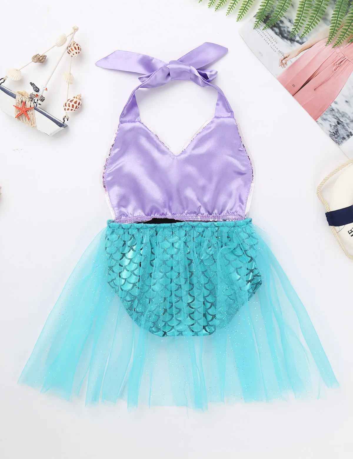 Cute Infant Baby Girls Romper Mermaid Costume Newborn Infant Swimsuit Baby Girls Sequins Mermaid Rompers Jumpsuit Princess Mesh Tutu Dress Baby Girl Clothing baby clothes cheap