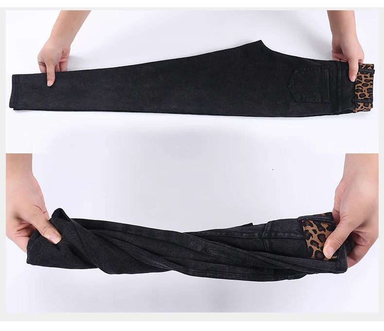 BIVIGAOS Новые Осенние Мода и досуг Стрейчевые черные брюки-карандаш корейские сексуальные леопардовые узкие джинсы на молнии леггинсы обтягивающие Волшебные брюки джеггинсы
