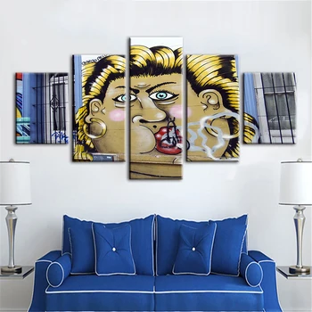 

Home Decoration Fat Woman Canvas Painting Graffiti Pictures Wall Art Hd Prints Character Modular Frame Poster For Living Room