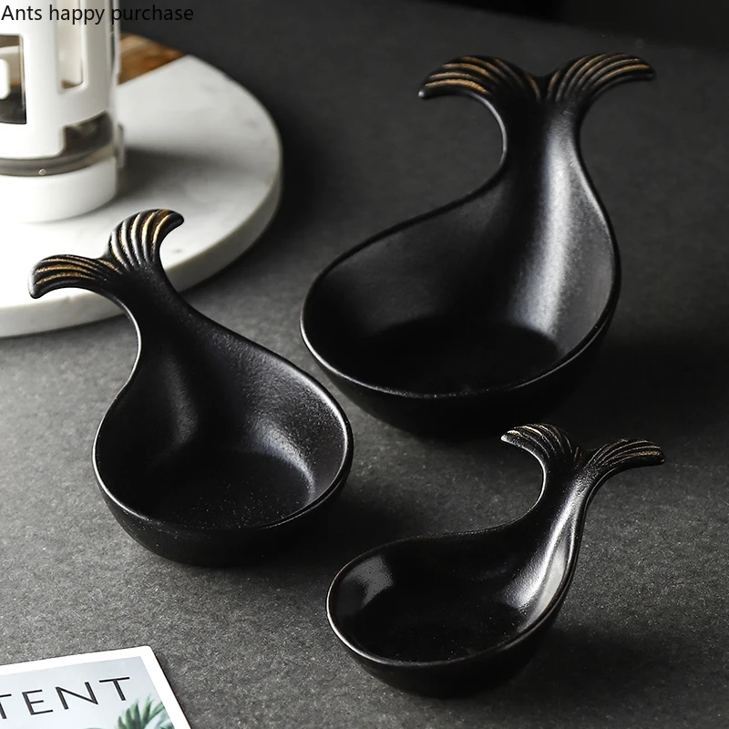 Sauce Dish Snack Vinegar Soy Sauce Dish Whale Dish Ceramics Household Dessert Plate Restaurant Gravy Boats Condimentos Conteiner