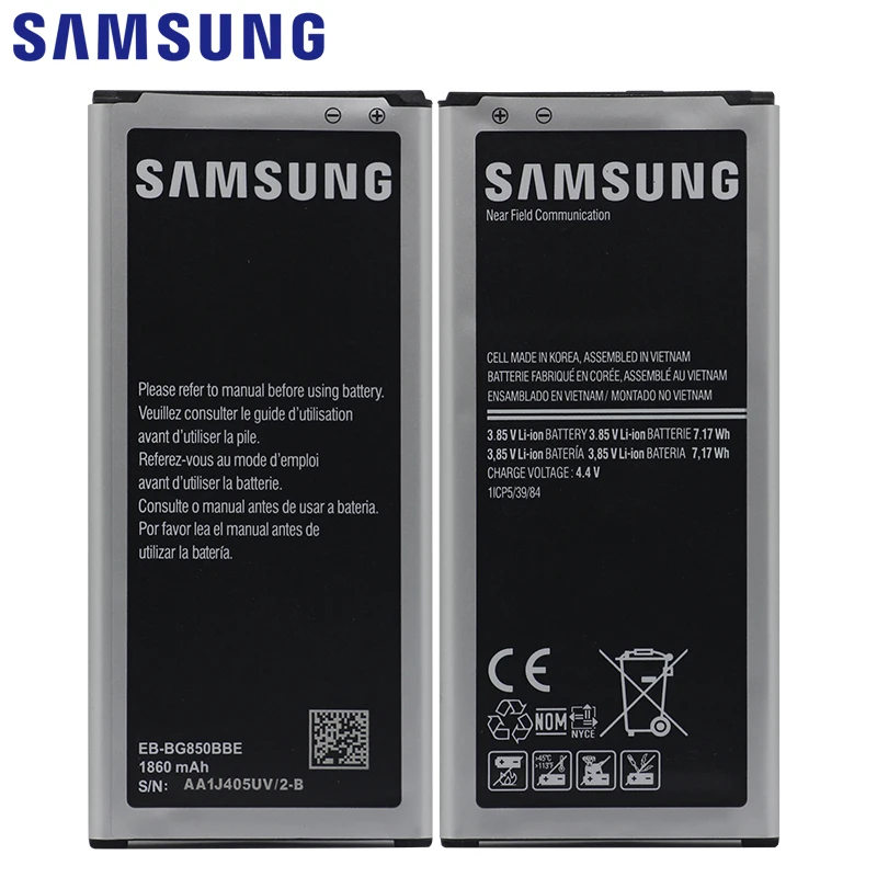 Оригинальная батарея samsung EB-BG850BBE 1860 ма-ч для samsung Galaxy Alpha G850 G850F G850A G850W G850S G850K G850L G8508S G8509V