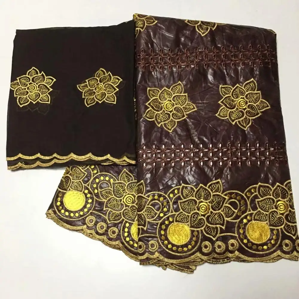 

2020 wonderful brown Bazin Fabric embroidered African Beaded bazin riche getzner for match Tulle Mesh Lace party dress