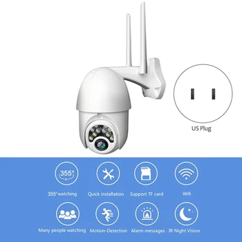 

1080P IP Camera Onvif Wi-Fi CCTV IR Camera IP66 Outdoor Security Surveillance NetCam IP Camara Exterior TF Card o & Night Vision