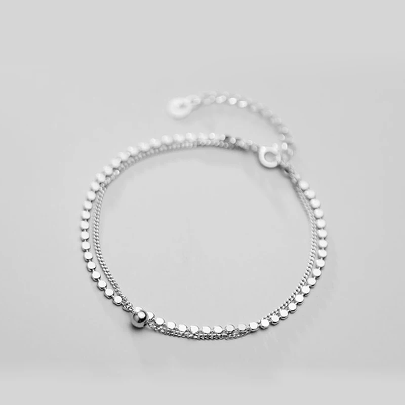 La Maxza браслеты из стерлингового серебра 925 пробы для женщин, женские двухслойные дизайнерские серебряные браслеты из бисера 925, Женские аксессуары