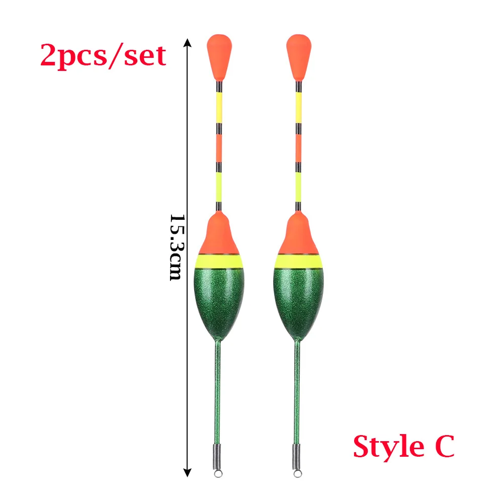 Style C 2 шт. набор поплавков для рыбалки, модный поплавок, световая палочка, плавающий поплавок смешанного размера, буй для рыбалки, аксессуары - Цвет: Style C