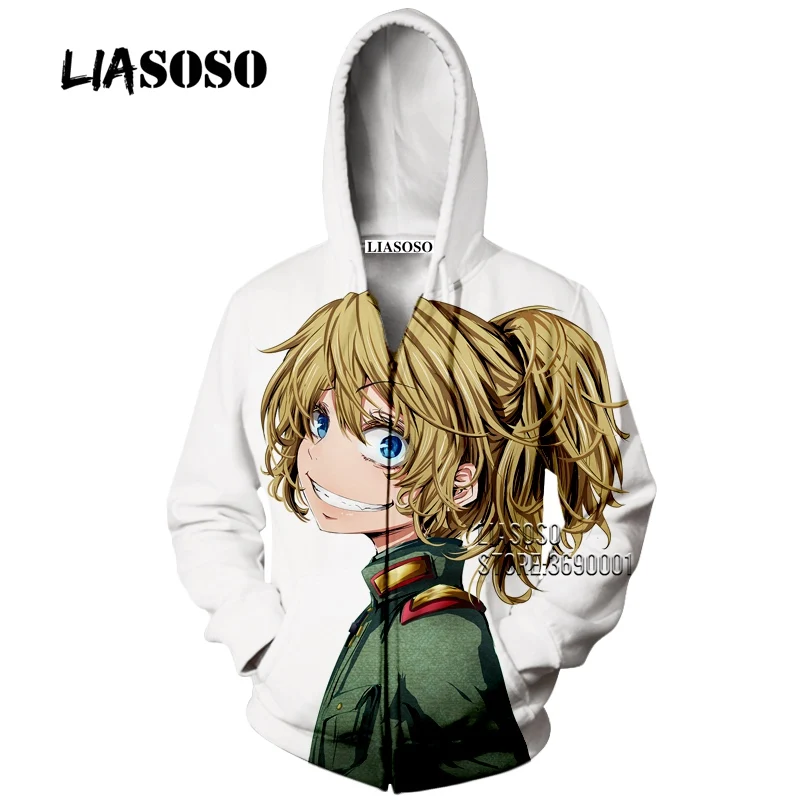 Аниме Yōjo Senki Saga of Tanya the Evil 3D принт для женщин мужчин толстовки кофты на молнии куртка пальто Высокое качество топы