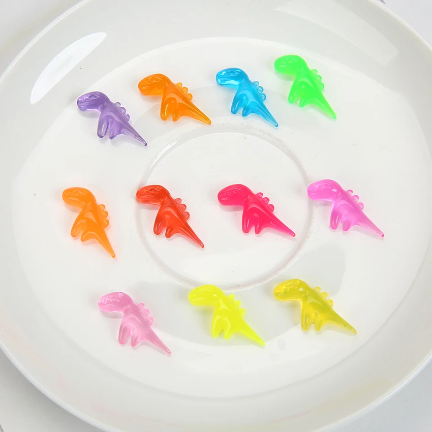 

20pcs 24*12mm Resin cabochons Mixed Flatback gitter dinosaur Crafts For DIY Jewelry Materials