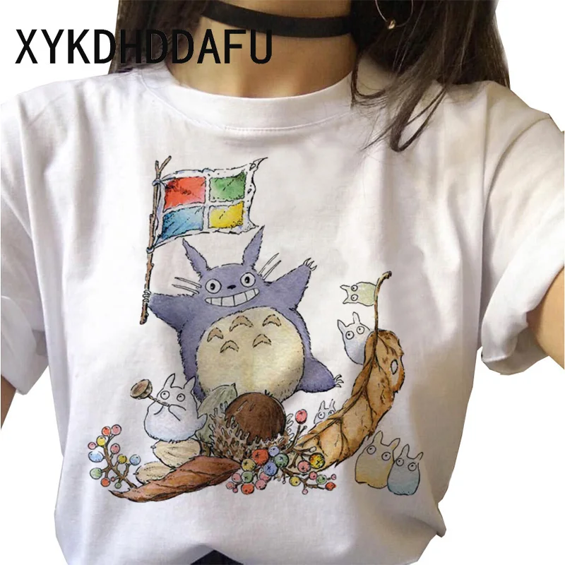 Totoro T Shirt Women Kawaii Studio Ghibli Harajuku Tshirt Summer Clothes Cute Female ulzzang T-shirt Top Tee japanese Print