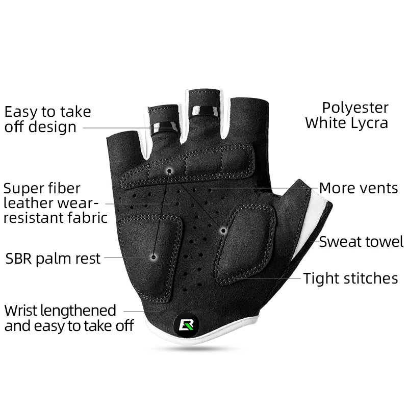 ROCKBROS Cycling Gloves For Children Summer Balance Bike Roller Skating Scooter Breathable SBR Shockproof Half Gloves Bike Equip