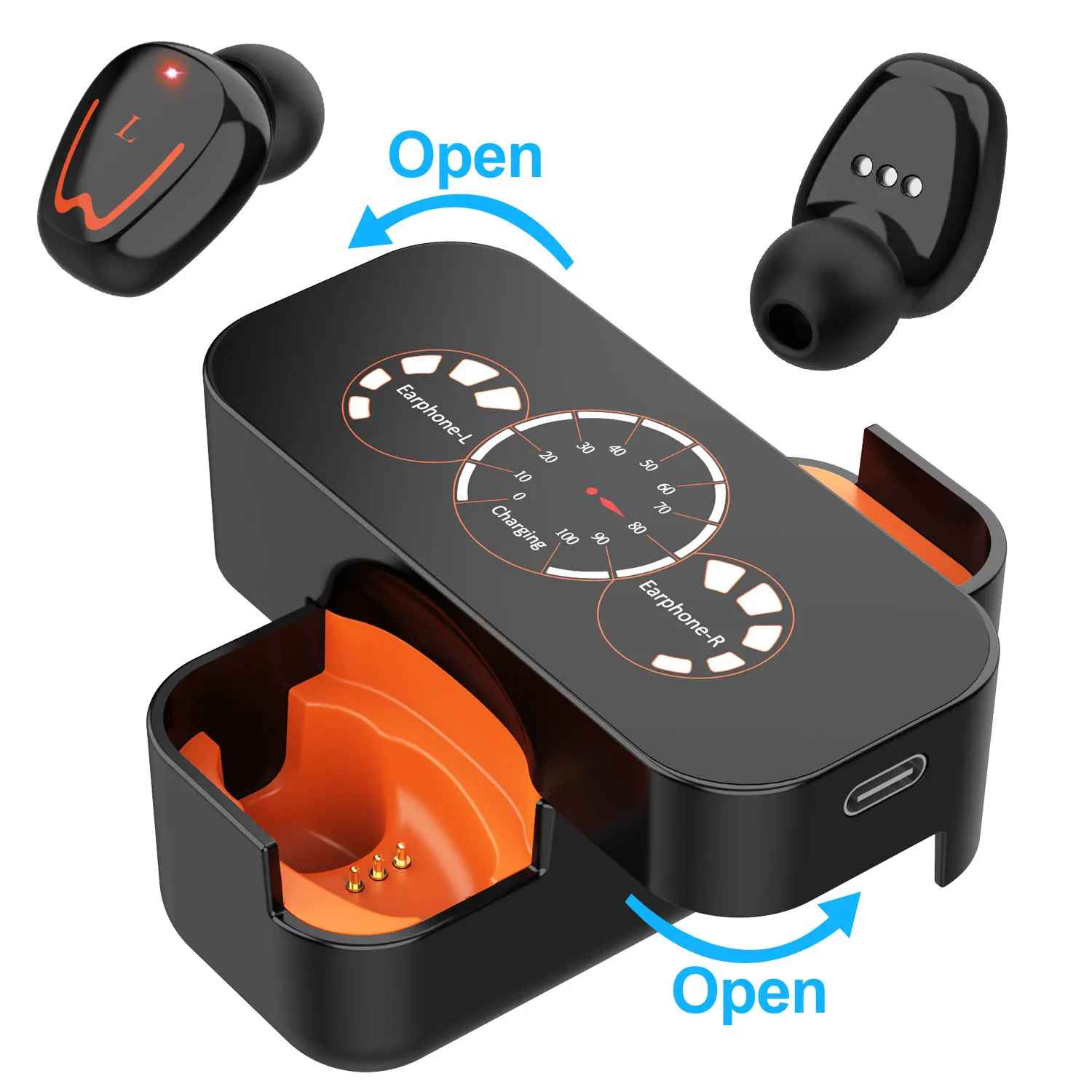 

Bluetooth Earphone V5.0+EDR Sport Earbuds Wireless Noise Cancelling Bluetooth Earphone IPX7 Waterproof With Charging Case V1 TWS