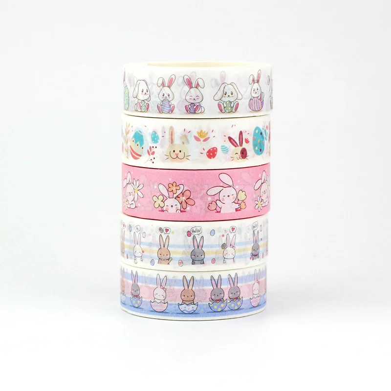 1PC Decorative Easter Eggs Blue Bunny Chick Washi Tapes Set Paper Planner Scrapbooking Masking Tape Cute Stationery