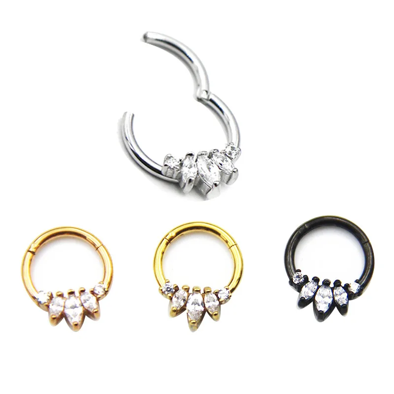 1Pc Top Quality Nose Hoop Rings 16G 100% Surgical Steel Nose Ring Body Piercing Hanger Clip On Fashion Jewelry