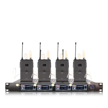 

wireless headset microphone system UHF 4 channel for church lavalier karaoke lapel mics for singers condenser Recording studio