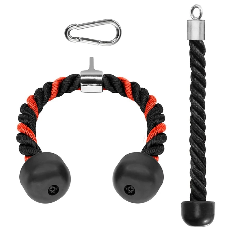 

Braided Tricep Rope Press Cable Triceps Pushdown,Pull Down Fitness Cable Attachment Machine with Ends with Snap Hook
