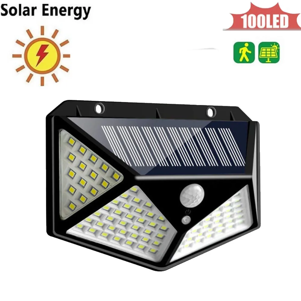 

Solar Lights Outdoor 100 LED Waterproof Motion Sensor Security Light Detachable Design Wall Light for Driveway Garden 4 sided 27