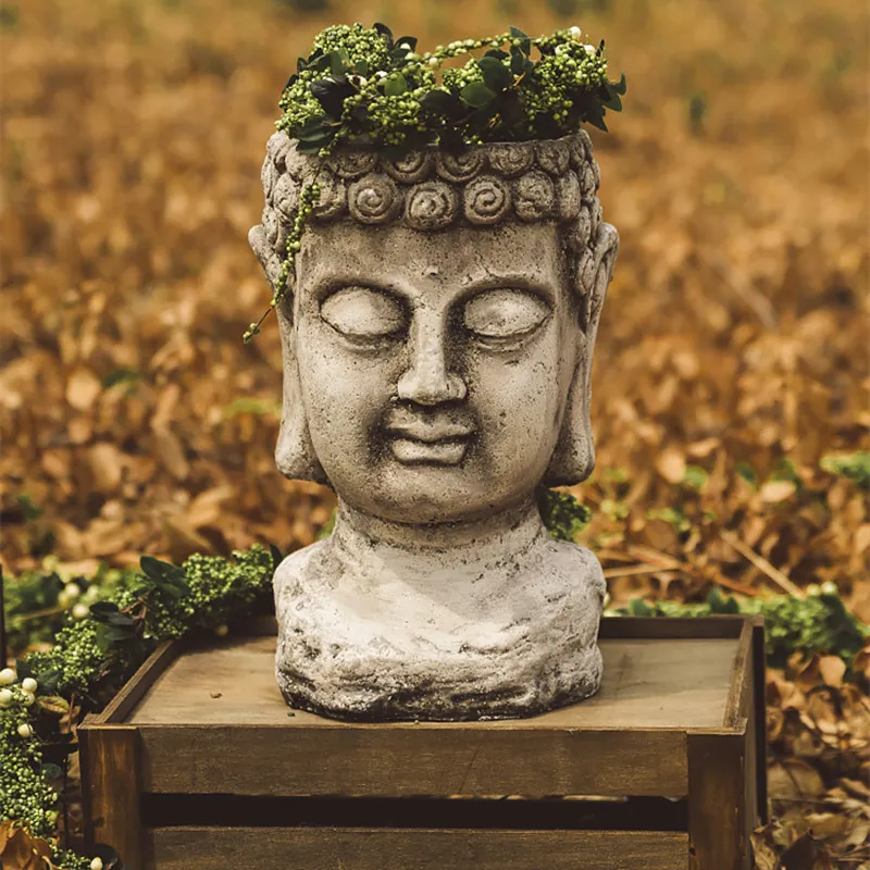 Креативный кантри Ретро Пасхальный Moai голова Будды суккуленты цветочный горшок Печать на холсте ваза для дома сада улицы Декор R2937