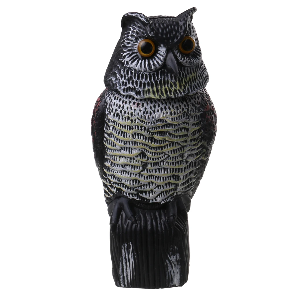 Lifelike Rotating Owl Decoy Ornament Cat Bird Seagull Pigeon Scarecrow Garden Decor