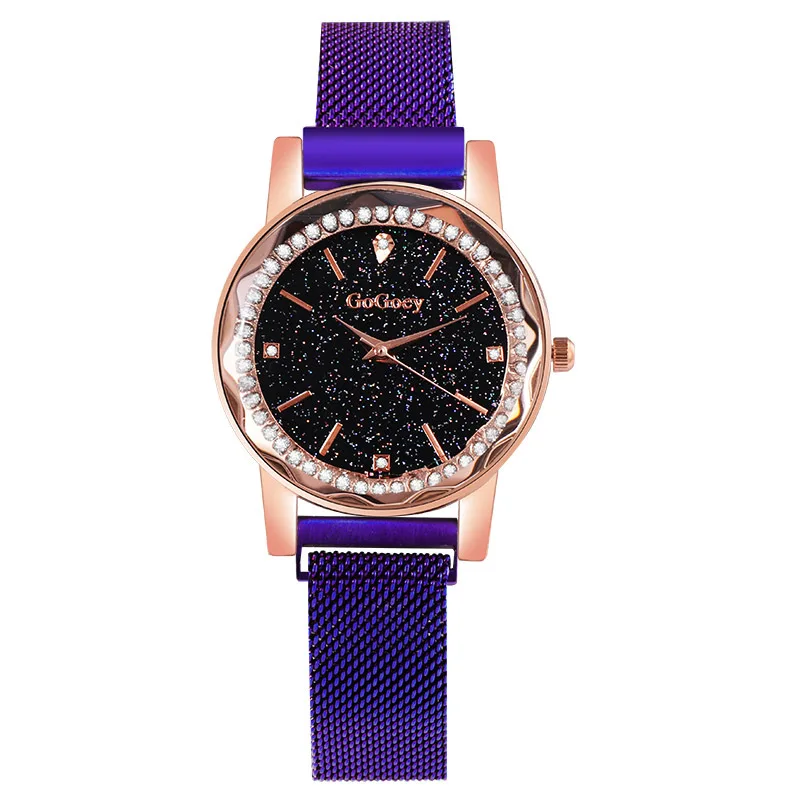 

New Style WOMEN'S Fashion Watch Versatile Creative GIRL'S Magnetic Buckle Watch Strap Quartz Watch Full of Crystals WOMEN'S Hot