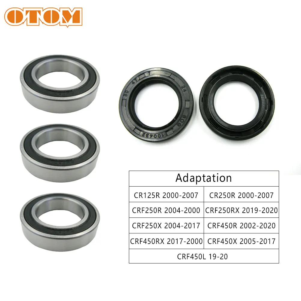 Motorcycle Rear Wheel Hub Oil Seal Bearing Kit for HONDA CRF CR125R CR250R CR500R CRF250R CRF250RX CRF450RX