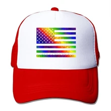 Прохладный Состаренный Флаг США Флаг ЛГБТ Америка Флаг ЛГБТ мода лето сетка спортивная шапка регулируемые шапки для мужчин и женщин