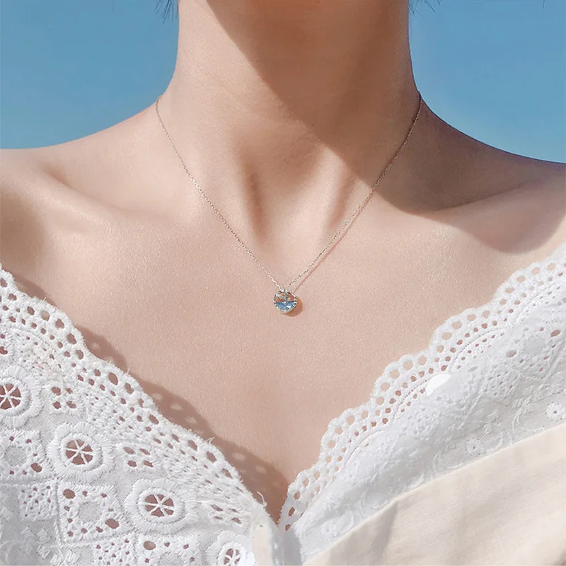 Ретро крошечное ожерелье с Китом синяя Океаническая рыба хвосты чокер Шарм хвост русалки кулон ожерелье s ювелирные изделия из серебра для женщин маленький подарок