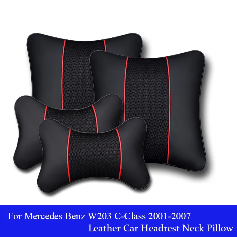 Кожаный подголовник для автомобиля подушка шеи Mercedes Benz W203 c-класс 2001-2007 авто