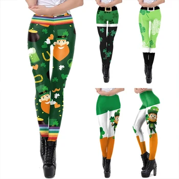 

Lucky Clover Leggings For Woman St Patrick's Day Shamrock Pants Plus Size Party Irish Elastic Fitness Slim Leggins Fashion Sexy