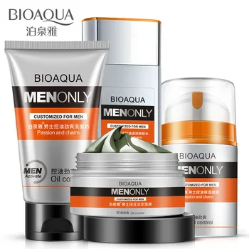 

BIOAQUA Men Oil-control Skin Care cream set face care Deep Hydrating Moisturizing Whitening Anti Wrinkle Anti-Aging Cream 4PCS