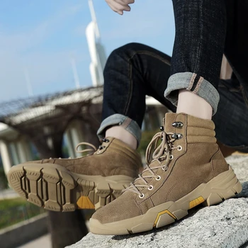 

Boots men's leather boots brand Martin boots snow boots lovers boots winter rubber bottom wear warm warm shoes safety footwear