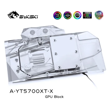 

Bykski Water Block use for Yeston RX5700XT 8G D6 / Full Cover Copper Radiator Block / 3PIN 5V RGB / 4PIN 12V RGB