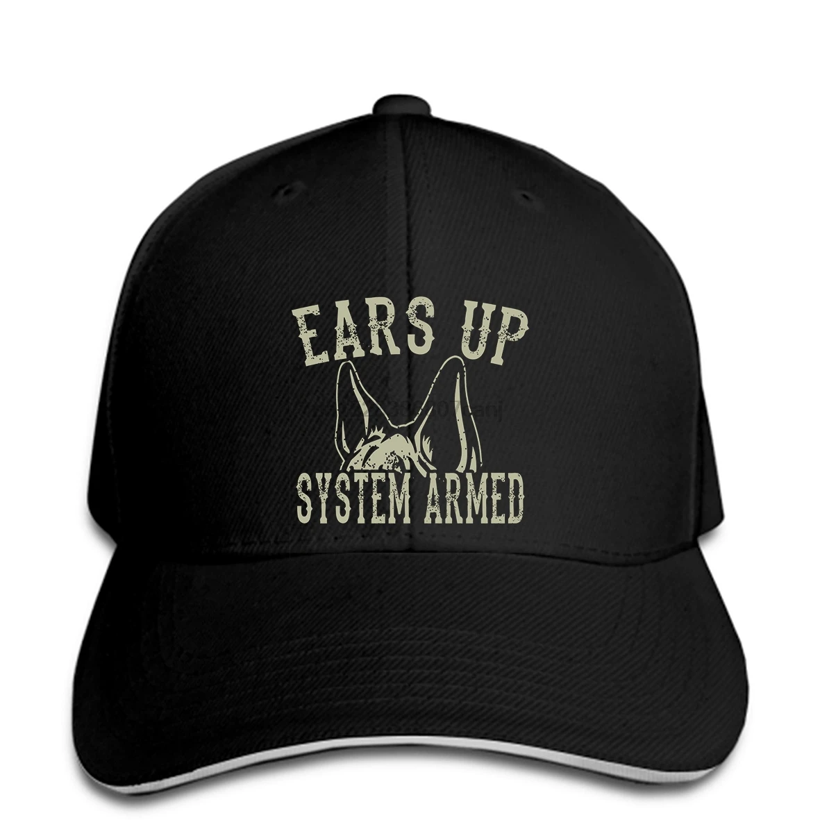 Baseball cap Custom Ears Up German Shepherd Design System Armed Tagless Baseball capsMen's