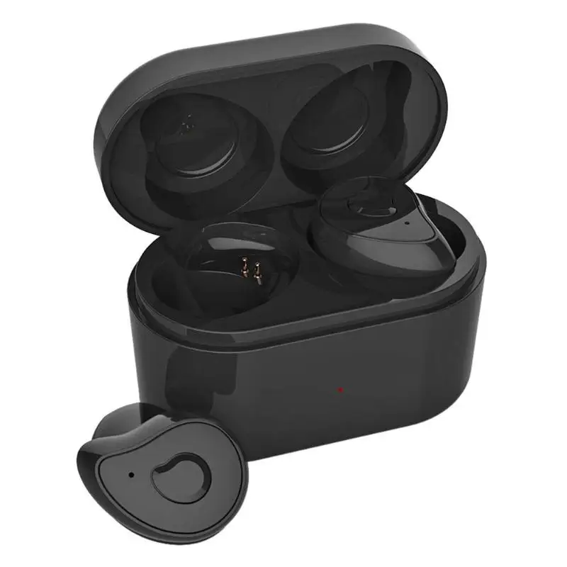 Черный SE-6 TWS Bluetooth наушники-капельки со стерео беспроводные гарнитуры с зарядным устройством - Цвет: Черный
