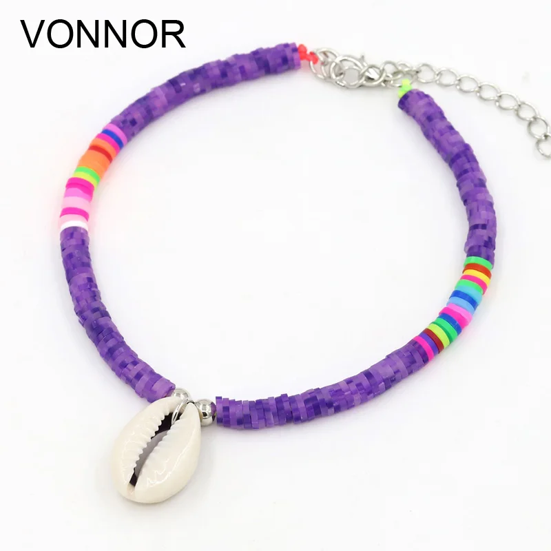 Anklet Jewelry Adjustable Lobster Clasp Ankle Foot Bracelet Boho Polymer Clay Shell Beach Casual Accessories Anklet Jewelry Adjustable Lobster Clasp Ankle Foot Bracelet Boho Polymer Clay Shell Beach Casual Accessories
